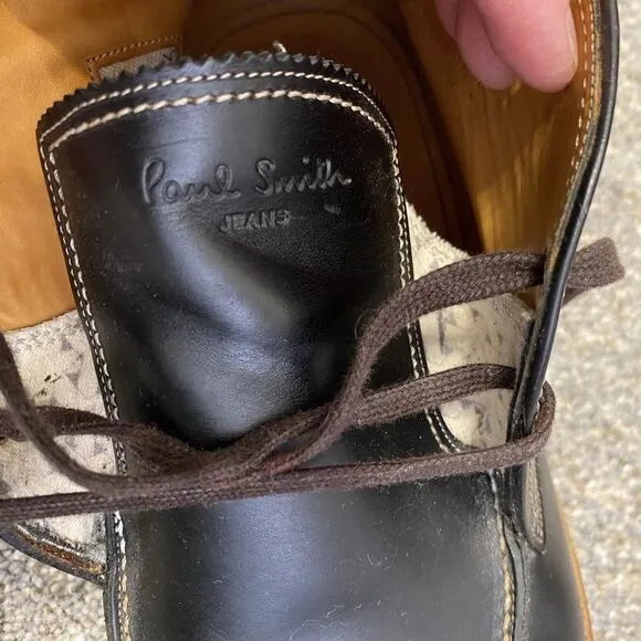 Paul Smith Ankle Boots Men 10.5 EU 44 Brown Leather Lace up Chukka Preppy
