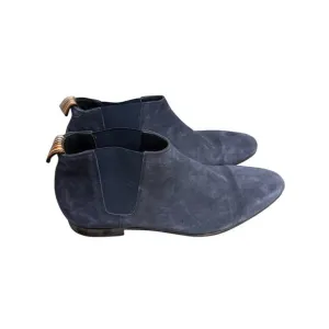 Paul Smith Suede Boots Men 10.5 Navy Blue Chelsea Pointed Toe Made in Italy