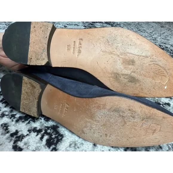 Paul Smith Suede Boots Men 10.5 Navy Blue Chelsea Pointed Toe Made in Italy