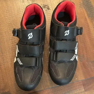 Peloton Black Cycling Shoes with Red Interior