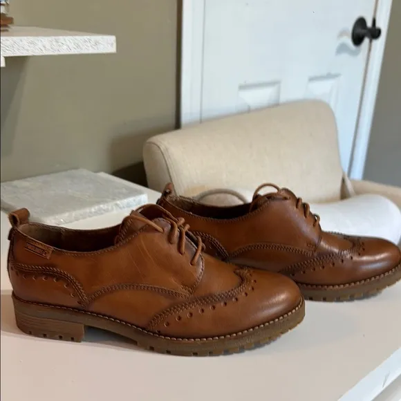 PIKOLINOS Brown Oxford Derbys Classic Leather Made in Spain Size 37