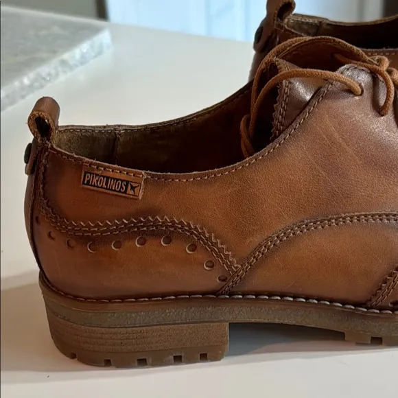 PIKOLINOS Brown Oxford Derbys Classic Leather Made in Spain Size 37