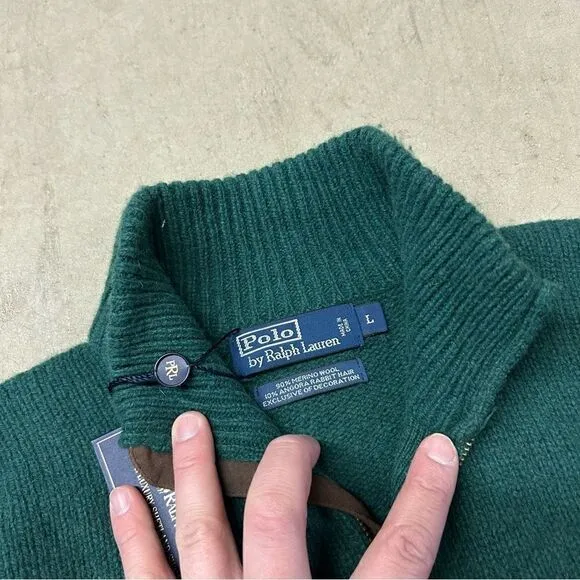 Polo Ralph Lauren 1/4 zip sweater size large nwt
