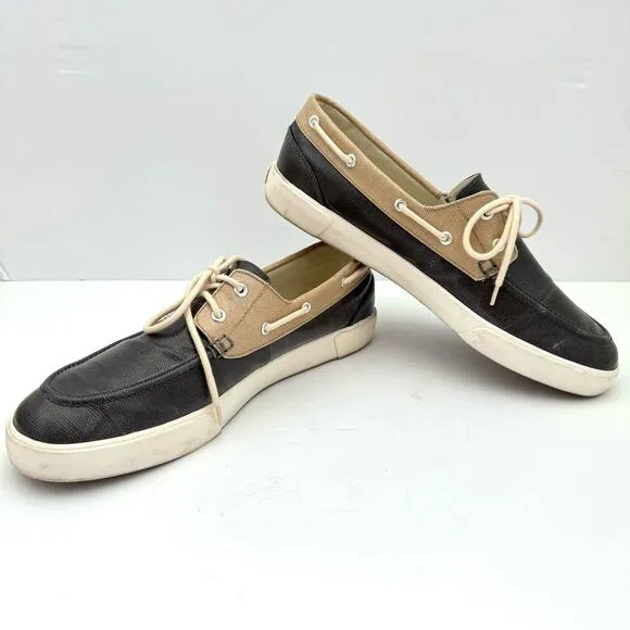 Polo Ralph Lauren Blue Lander Coated Canvas Boat Shoes Men's 13