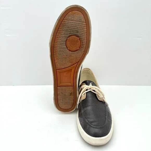 Polo Ralph Lauren Blue Lander Coated Canvas Boat Shoes Men's 13