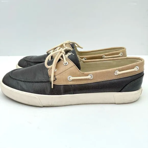 Polo Ralph Lauren Blue Lander Coated Canvas Boat Shoes Men's 13