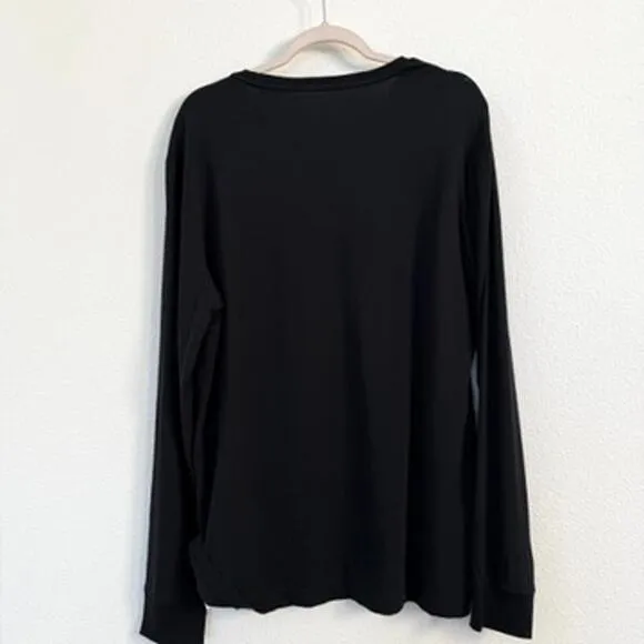 POLO Ralph Lauren Long Sleeve Black Tshirt  Mens L Preppy Minimalist Classic