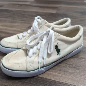 Polo Vintage Mens 10.5D 90 s White Canvas Tennis Shoes‎