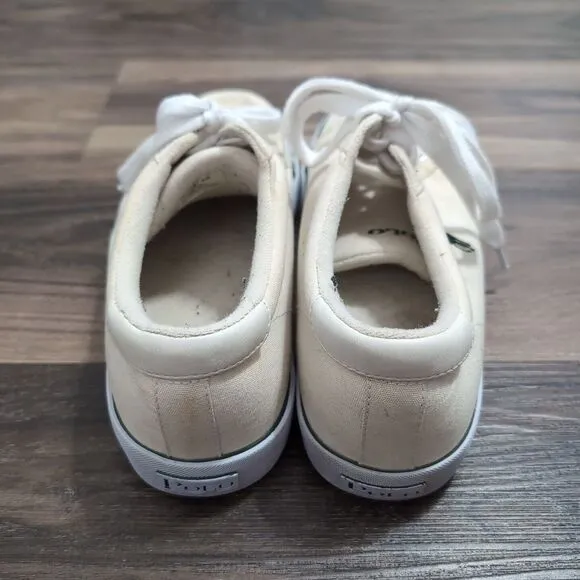Polo Vintage Mens 10.5D 90 s White Canvas Tennis Shoes‎