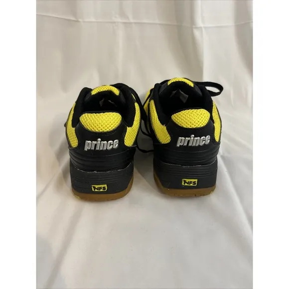 Prince NFS Attack Indoor Court Shoe Men's 9.5 Yellow Black Racquetball Sneakers