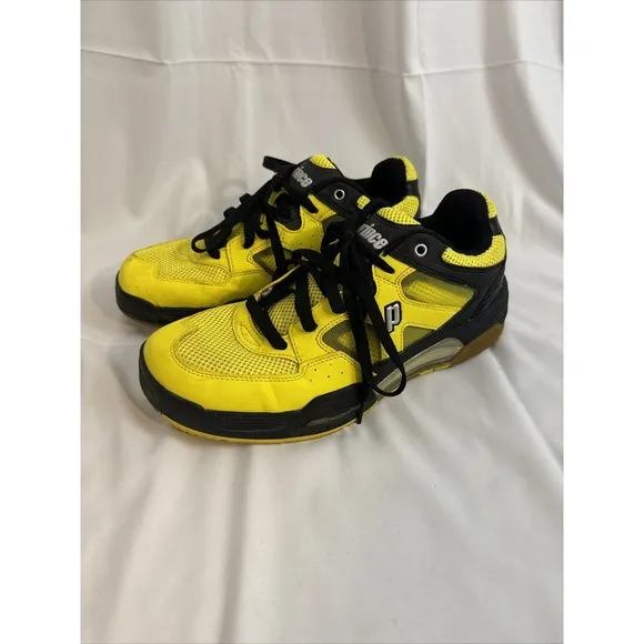 Prince NFS Attack Indoor Court Shoe Men's 9.5 Yellow Black Racquetball Sneakers