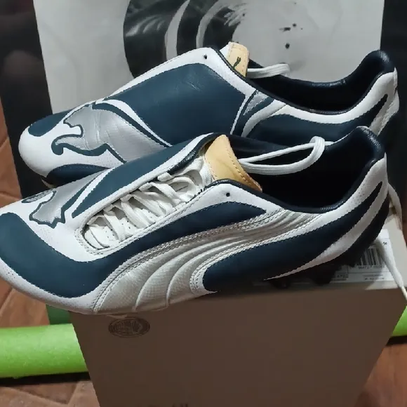 Puma Blue and White Athletic Shoes with Sleek Design