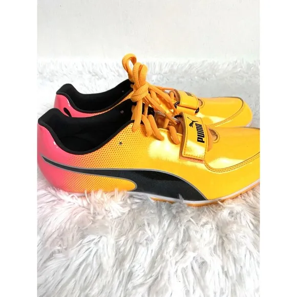 Puma Evospeed Long Jump Track &amp; Field Shoes US Size 11.5 Yellow Black 377001-01