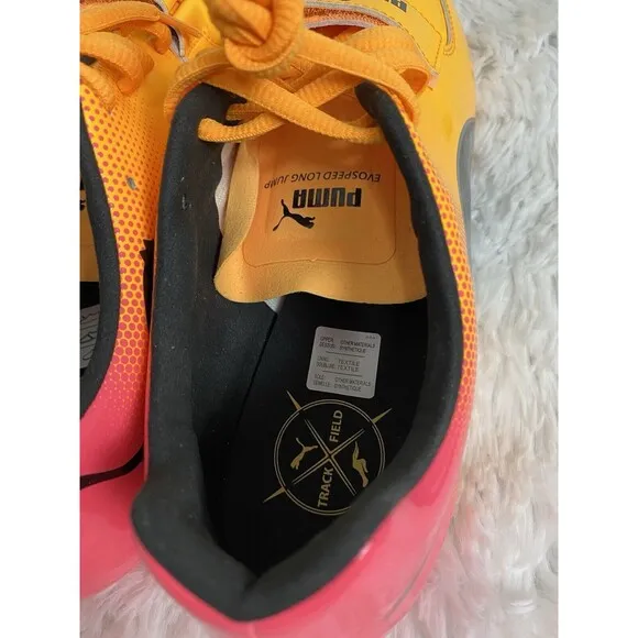 Puma Evospeed Long Jump Track &amp; Field Shoes US Size 11.5 Yellow Black 377001-01