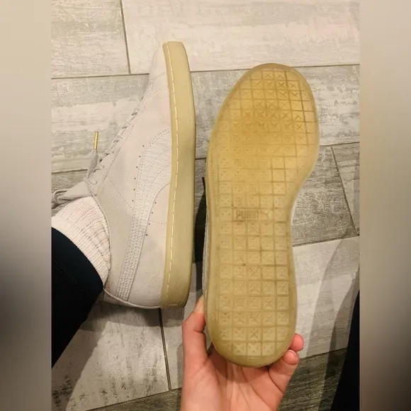 PUMA Off White Suede Leather Classic Shoes Sneakers Women