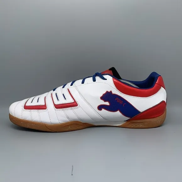 Puma PowerCat 3.12 Red White Indoor Soccer Shoes Men's Sz 14