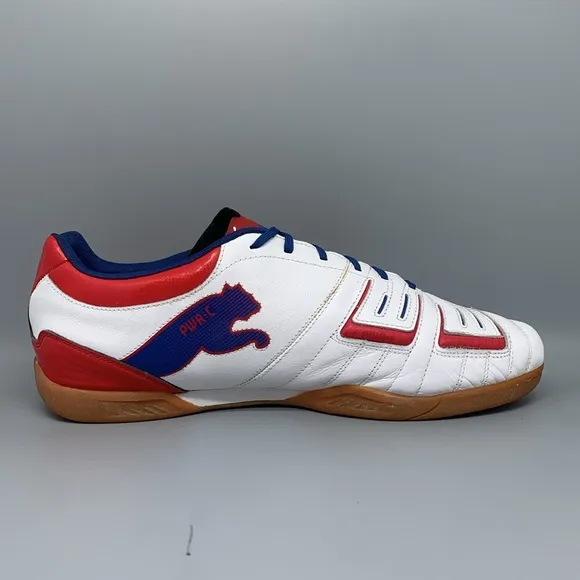 Puma PowerCat 3.12 Red White Indoor Soccer Shoes Men's Sz 14