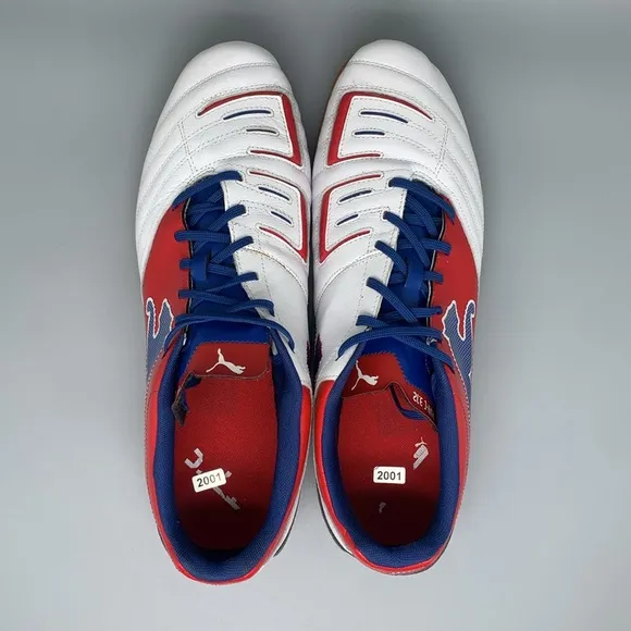 Puma PowerCat 3.12 Red White Indoor Soccer Shoes Men's Sz 14