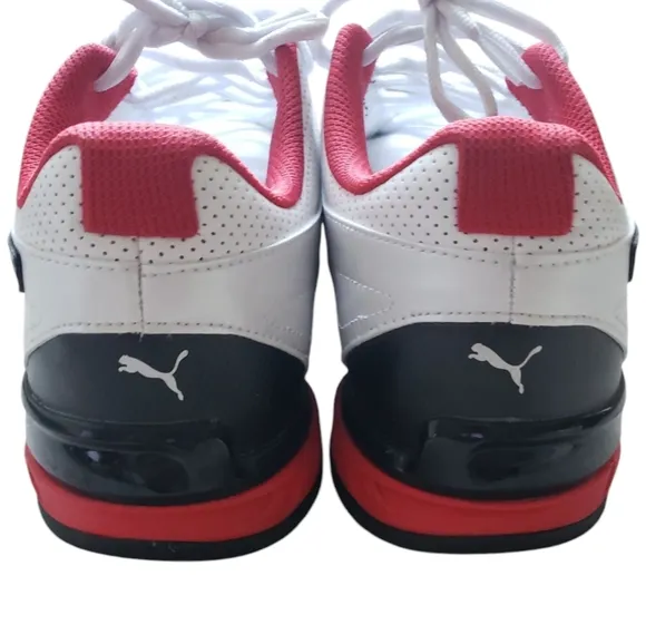 Puma White and Red Athletic Shoes Sleek Design