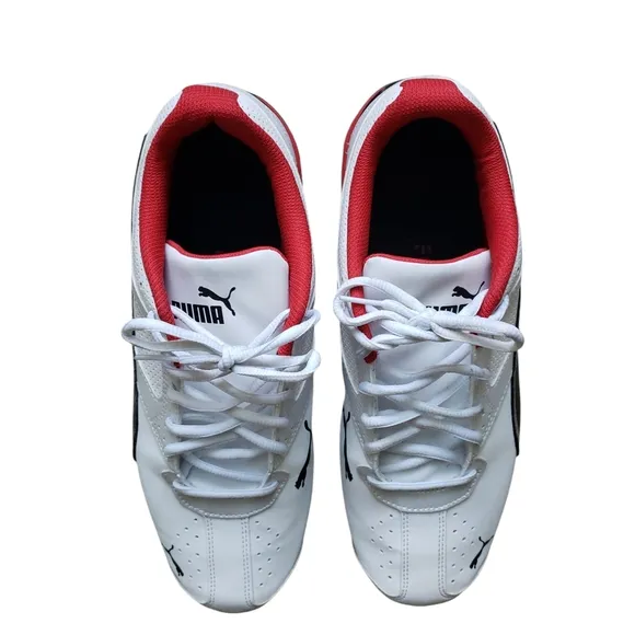 Puma White and Red Athletic Shoes Sleek Design