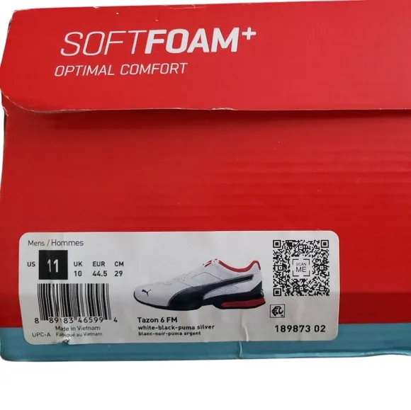 Puma White and Red Athletic Shoes Sleek Design
