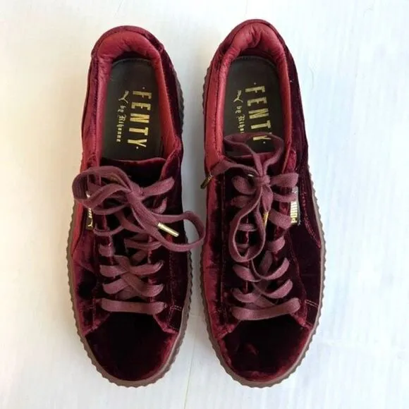 Puma X Fenty Rihanna Women’s Size 7.5 Creeper Velvet Sneakers Shoes Athletic
