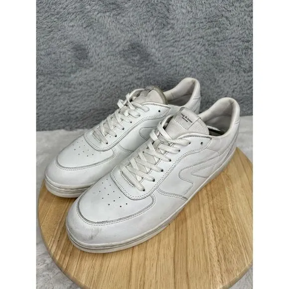 Rag And Bone Mens Low Top Leather White Sneaker Shoes 46 US 13‎