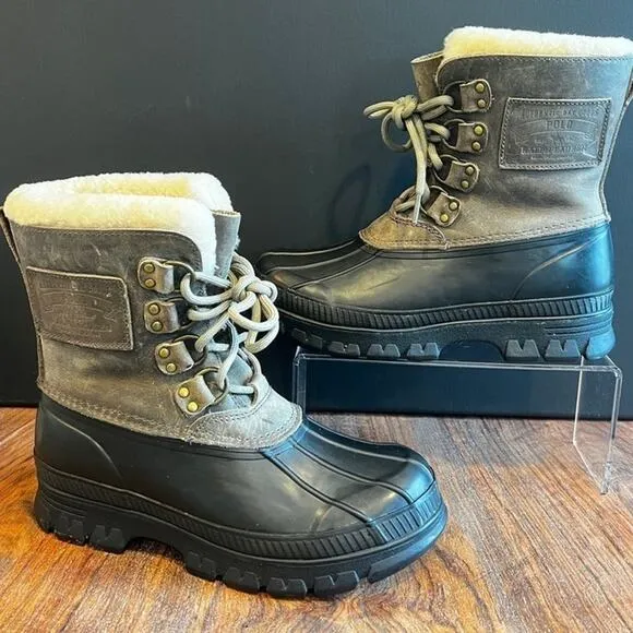 Ralph Lauren Men's Vintage Leather Upper Wool Waterproof Boots 7 Medium