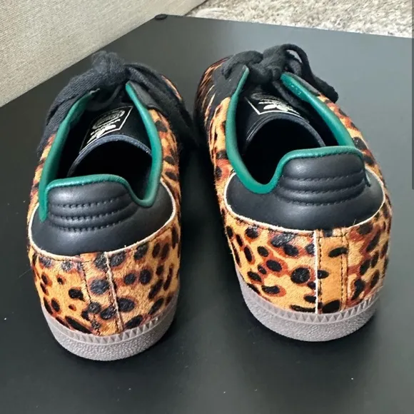 RARE NEW Adidas Samba OG Cheetah Leopard Black Green Womens 8 Mens 7 Sneakers