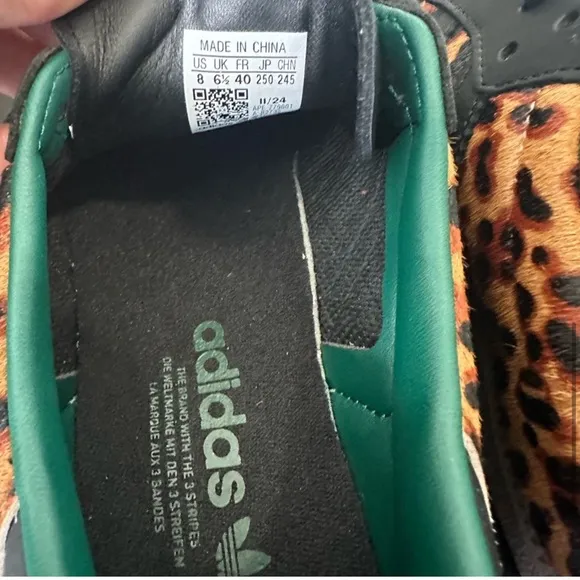 RARE NEW Adidas Samba OG Cheetah Leopard Black Green Womens 8 Mens 7 Sneakers