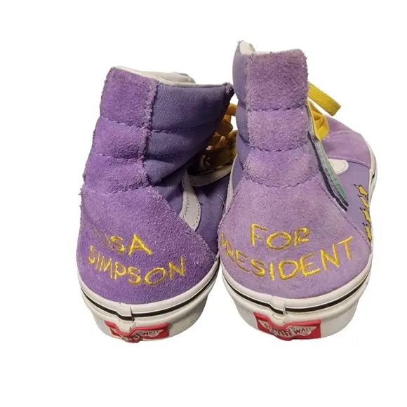 Rare Vans Off The Wall 721356 Purple Simpsons Collab Sneaker Shoes‎ Sz M5.5 W7