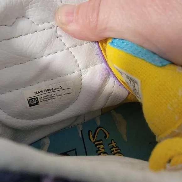 Rare Vans Off The Wall 721356 Purple Simpsons Collab Sneaker Shoes‎ Sz M5.5 W7