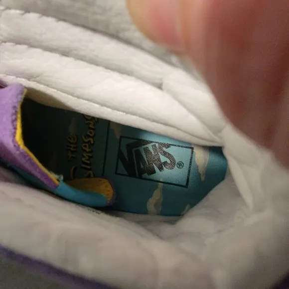 Rare Vans Off The Wall 721356 Purple Simpsons Collab Sneaker Shoes‎ Sz M5.5 W7