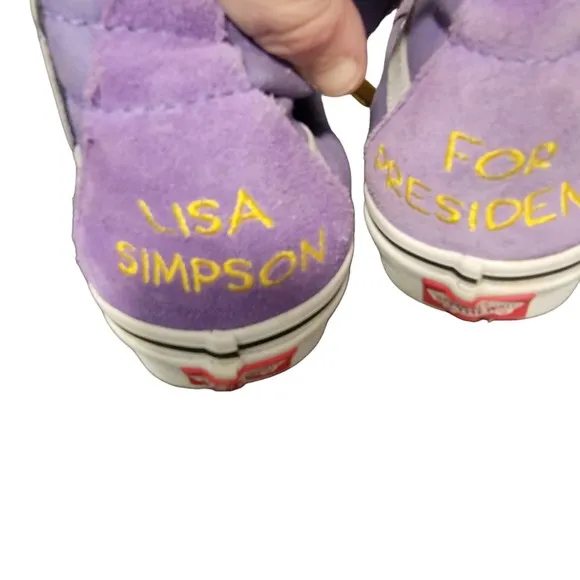 Rare Vans Off The Wall 721356 Purple Simpsons Collab Sneaker Shoes‎ Sz M5.5 W7