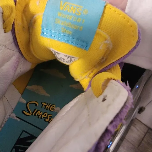 Rare Vans Off The Wall 721356 Purple Simpsons Collab Sneaker Shoes‎ Sz M5.5 W7