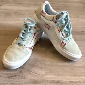 RARE Waffle Lovers VANS‎ Old Skool Blue White Suede Sneakers Shoes Low Size US 6