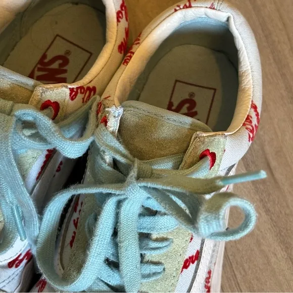 RARE Waffle Lovers VANS‎ Old Skool Blue White Suede Sneakers Shoes Low Size US 6