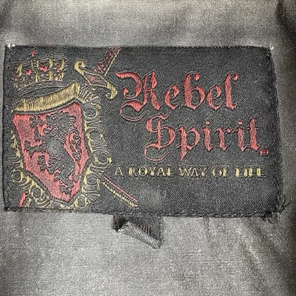 Rebel Spirit Shirt Men 2XL Black Embroidered Long Sleeve Button Fleur De Lis