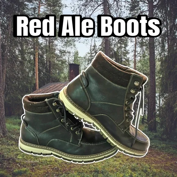Red Ale Men Quality Crafted Boots Gray. EUC