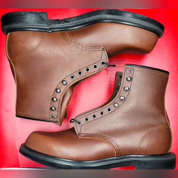 Red Wing 953 Brown Leather Boots Super Sole Soft Toe Sz 13 Men New