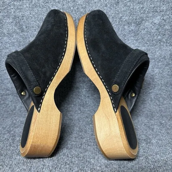 RE/DONE Womens 70s Classic Clog Black Suede Leather Shoes Size 40 / US 9.5 NWOB