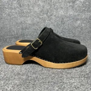 RE/DONE Womens 70s Classic Clog Black Suede Leather Shoes Size 40 / US 9.5 NWOB