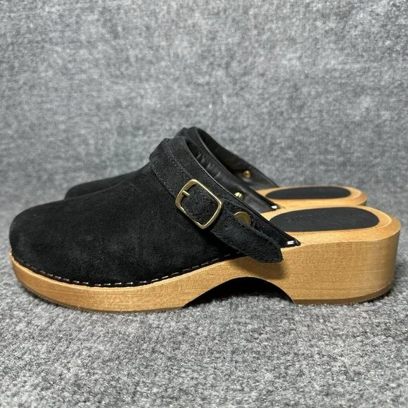 RE/DONE Womens 70s Classic Clog Black Suede Leather Shoes Size 40 / US 9.5 NWOB