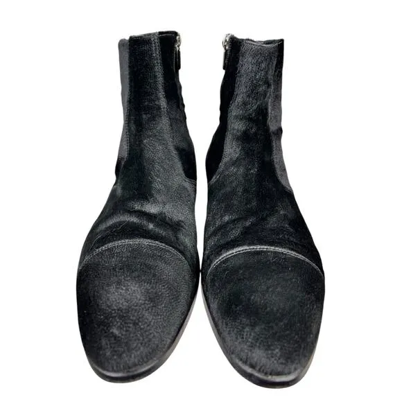 Redwood Men’s Designer Italian Black Calf Hair Chukka Boot Size 44 US 11