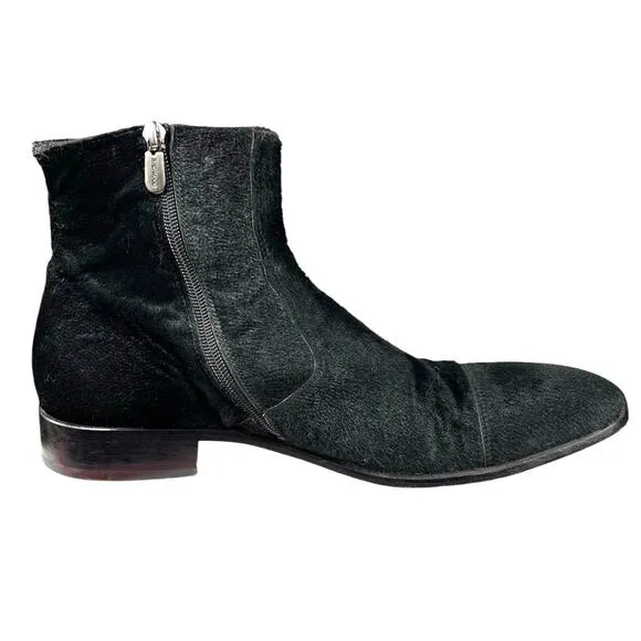 Redwood Men’s Designer Italian Black Calf Hair Chukka Boot Size 44 US 11