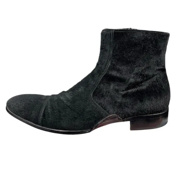 Redwood Men’s Designer Italian Black Calf Hair Chukka Boot Size 44 US 11