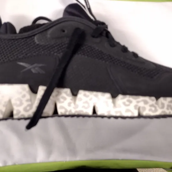 Reebok Black and White Streamlined Athletic Shoes