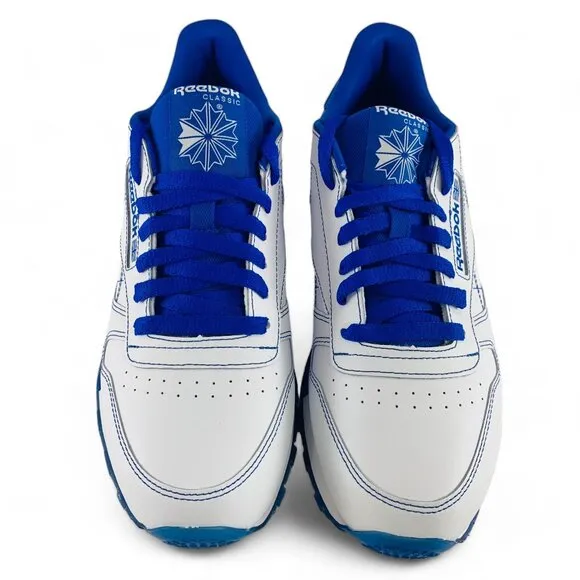 Reebok Classic Leather White Blue Sneakers, New Men's Shoes GW0149
