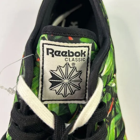 Reebok Classic Sneakers Men's Size 10 Green Black Plant Leaves Low V67161 NEW