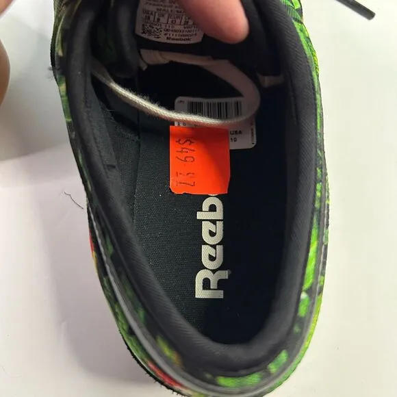 Reebok Classic Sneakers Men's Size 10 Green Black Plant Leaves Low V67161 NEW